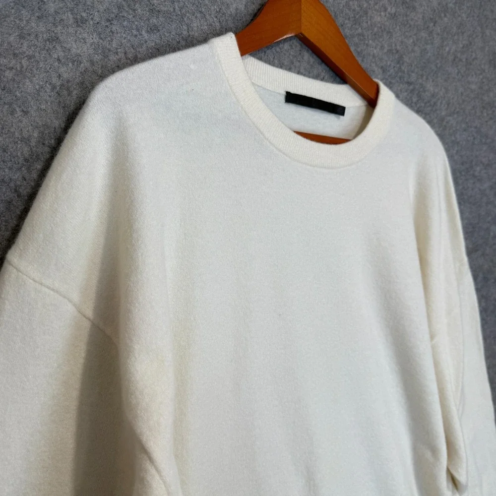 Jenni Kayne Cashmere Blend Oversized Tunic Sweater Womens XS Cream Knit Designer